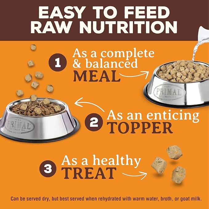 Primal Freeze Dried Dog Food, Pronto Mini Nuggets, Beef; Scoop & Serve, Complete & Balanced Meal; Also Use as Topper or Treat; Premium, Healthy, Grain Free High Protein Raw Dog Food (25 oz, 2-Pack)