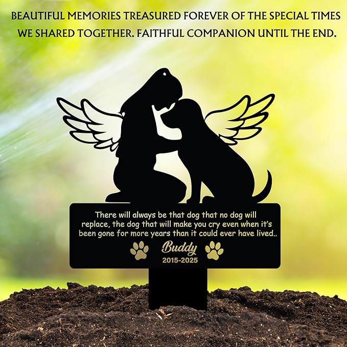 Custom Dog Grave Markers Outdoor | Personalized Pet Graveyard for Pets Owners | Best Memorial Gifts for Your Furry Friends Passed Away | Personalized Pet Grave Markers Dog Memorial Headstone