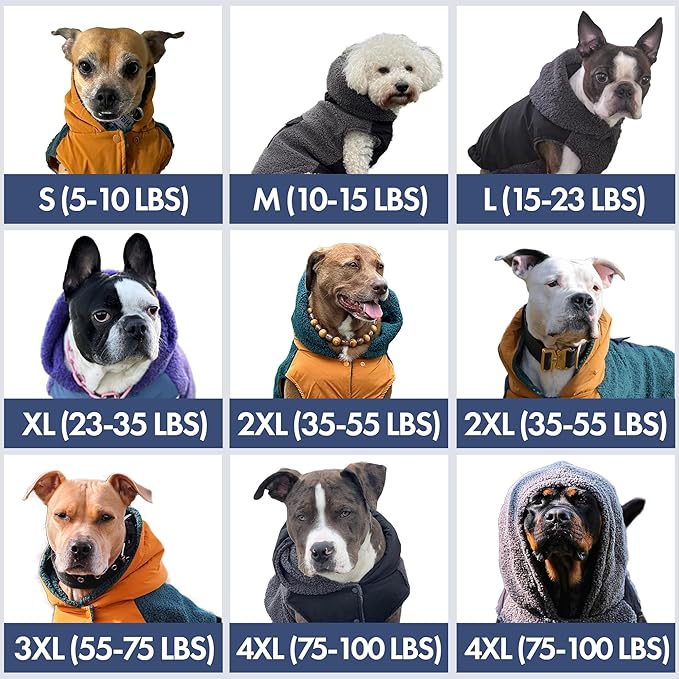 Spark Paws Reversible Dog Sweater, Sherpa Jacket Vest with Warm Fleece Lining, Warm Coat for Winter, Suitable for Small Medium, Large, XL XXL Dogs - Orange and Green - 2XL