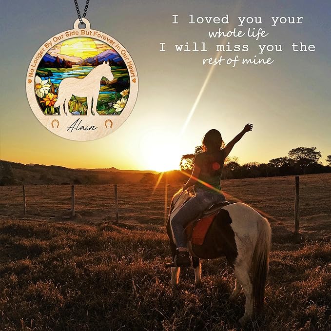 PO236 Horse Memorial Ornaments - Christmas Xmas Tree Ornament Window Hanging Car Sympathy Gift for Loss Bereavement Keepsake Remembrance Gifts for Horse Lovers Holiday Decoration