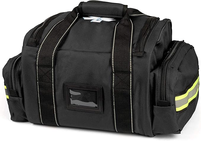 Scherber Fully-Stocked First Responder Bag | Professional EMT/EMS Trauma & Bleeding Medical Kit | HSA/FSA Approved | CAT Tourniquet, HyFin Chest Seal, Israeli Bandage & 250+ First Aid Supplies (Black)