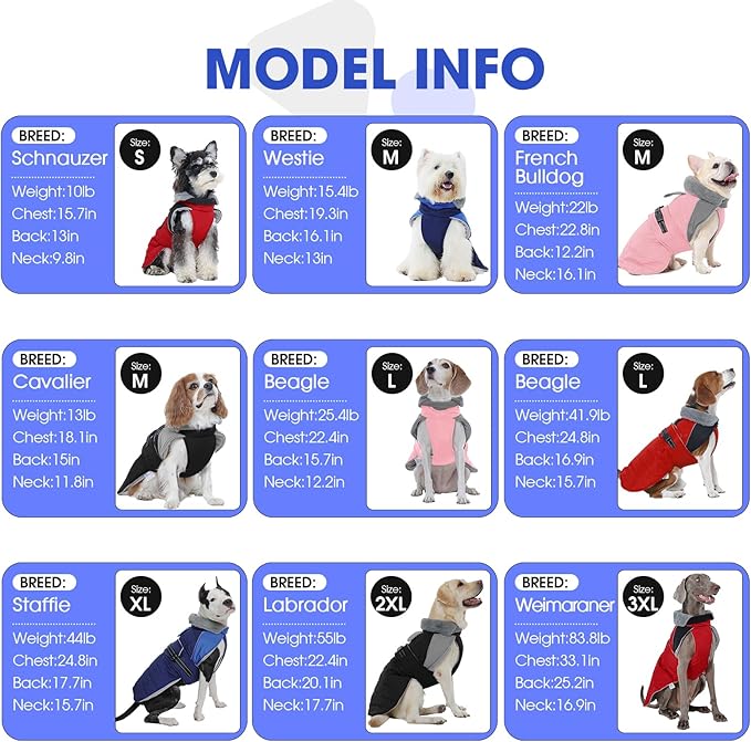 Nanaki Large Dog Coat for Winter Waterproof, Warm Fleece Lining Reflective Large Dog Jacket with Leash Hole, Furry Collar Cold Weather Puppy Vest Outdoor Walking Hunting Easy On Pet Snowsuit Blue 2XL