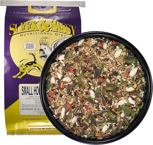 SLEEK & SASSY Small Hookbill Bird Treat for Lovebirds, Cockatiels, Quaker Parrots & Small Conures (20 lbs.)