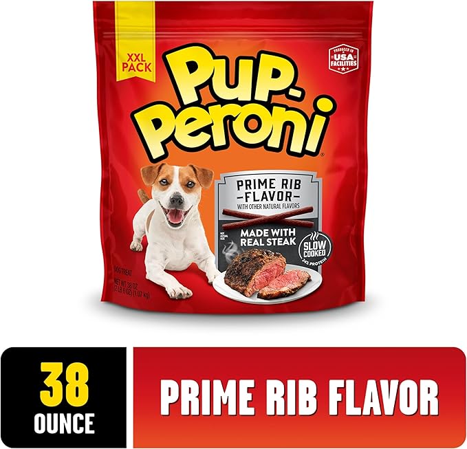 Pup-Peroni Dog Treats, Prime Rib Flavor, 38 Ounce, Made with Real Steak