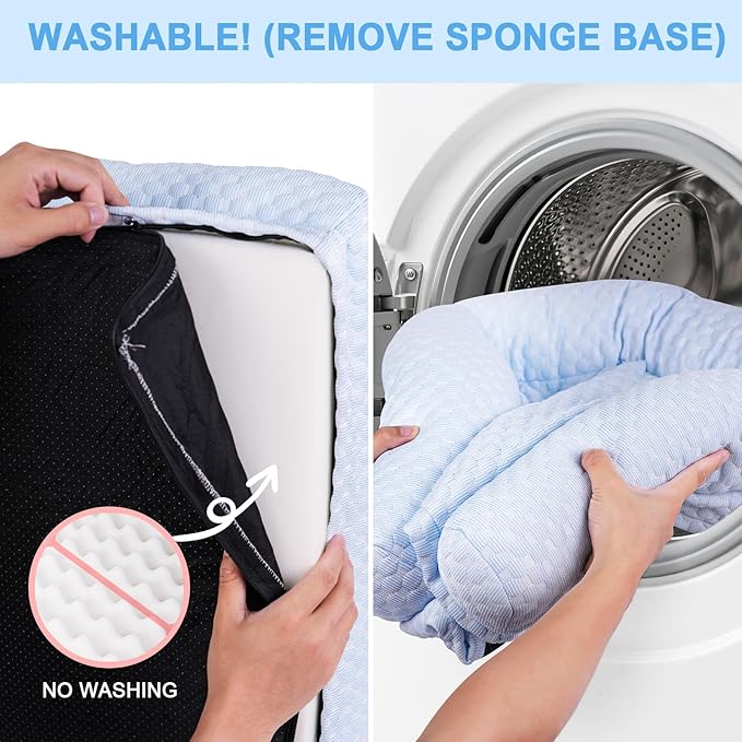 Cat Bed, Cat Beds for Indoor Cats, Summer Cooling Pet Sofa Bed, Washable Medium Pet Bed for Puppy and Small to Large Kitten with Anti-Slip Bottom, Fits Up to 65lbs Pets