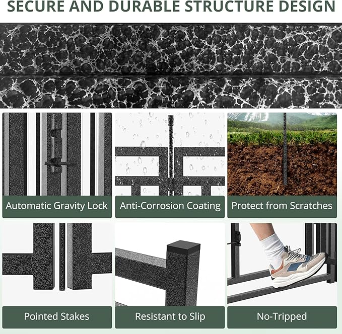 Dog Fence Outdoor for Yard Indoor Dog Playpen 40" Height 32 Panels Portable Dog Pen Metal Dog Kennel for RV Camping(Black-Silver)