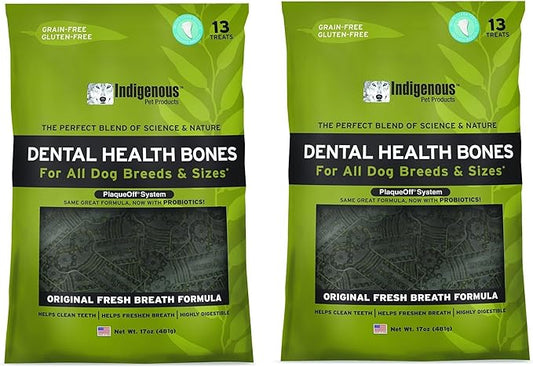 Indigenous Dental Health Bones Original Fresh Breath Flavor 17ounces (Pack of 2)