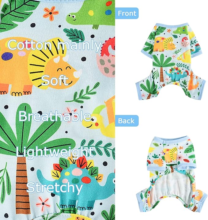Dog Pajamas for Small Dogs Boy Girl, Dog Clothes Tiny Chihuahua Yorkie Spring Summer Shirt, Cute Puppy Outfit Pjs Jumpsuit Cat Onesie Apparel Pet Clothes