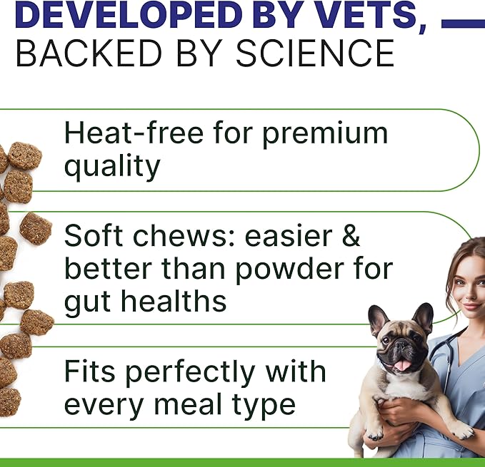 Probiotics for Dogs with Enzyme, Prebiotic, Dog Chews for Digestive Support - Helps with Stool Consistency, Gas, Constipation, Diarrhea - 120 Ct (Pack of 1) BBQ Beef