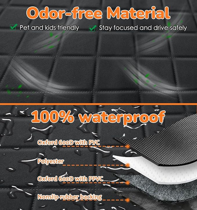 URPOWER Dog Car Seat Cover for Pets 100% Waterproof Seat Cover Hammock 600D Heavy Duty Scratch Proof Nonslip Durable Soft Back Seat Covers for Cars Trucks and SUVs