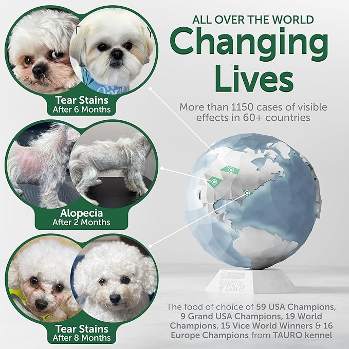 Nature's Protection Grain Free Dry Dog Food for Small Breed - High Protein Tear Stain Formula - Small Kibble for Adult Dogs with Light Fur (Superior Care - Herring, 22 lb)