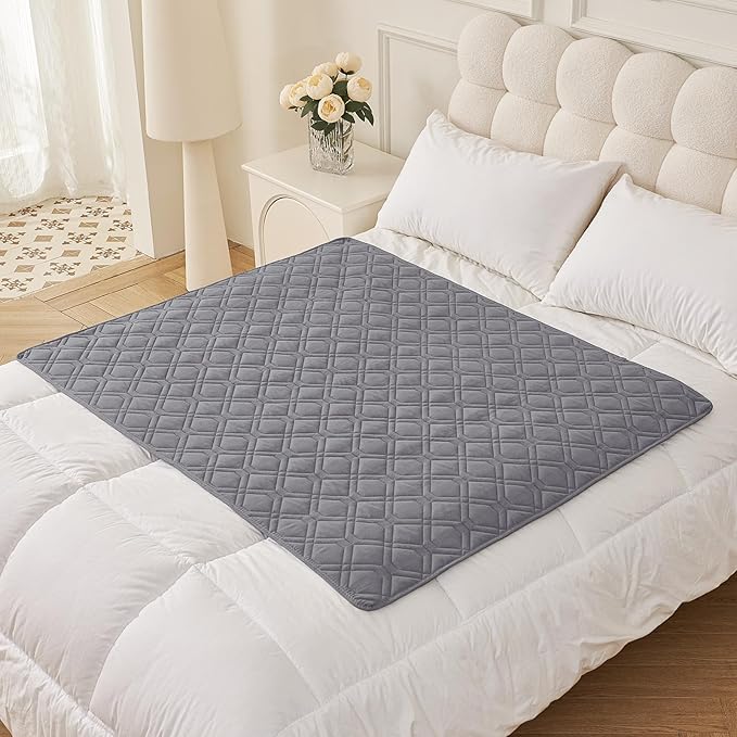 Smiry Waterproof Dog Blanket, 40x50 Inch Soft Pet Bed Cover Reversible, Washable Sofa Couch Furniture Protector for Small Medium Large Dog Puppy Cat, Geometric, Grey/Light Grey