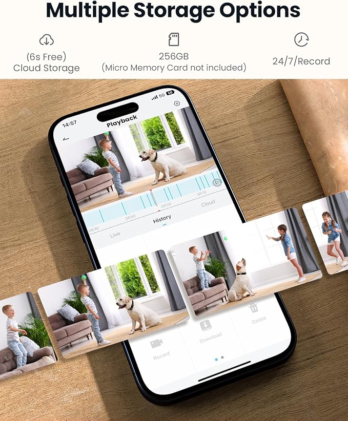 ieGeek 5MP Plug-in Indoor Camera, 5G/2.4GHz WiFi Cameras for Home Security with Phone App, Pan/Tilt Pet Camera for Baby Monitor With Motion Detection, Auto Tracking, 2 Way Audio, Night Vision (2 Pack)