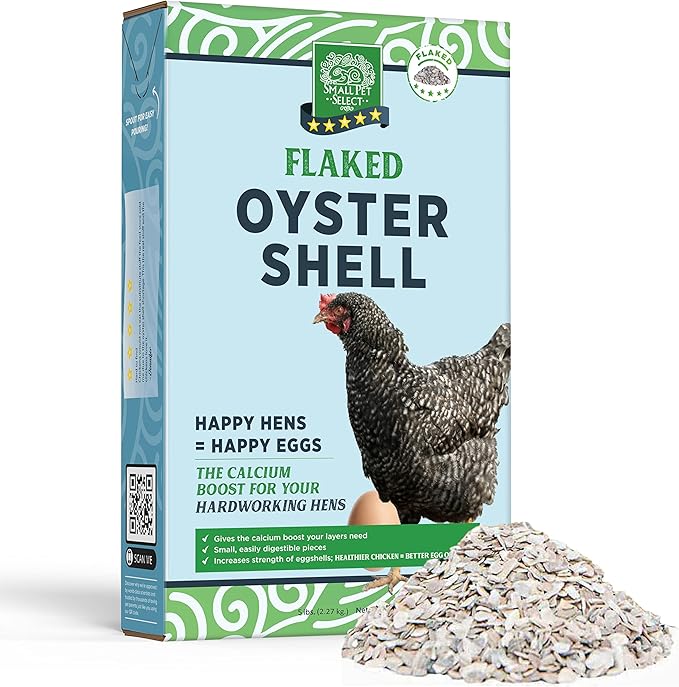Small Pet Select Flaked Oyster and Seashell Mix-Calcium Supplement for Chickens & Ducks (5lb)