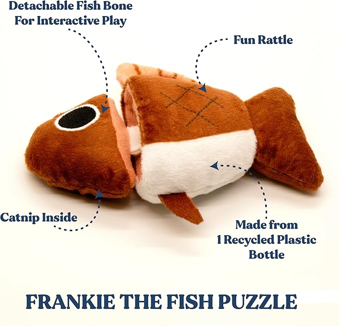 Cat Toys | Plush Toy Fish Puzzle Cat Toys for Indoor Cats | Eco Friendly Toy Made from Non Toxic Materials