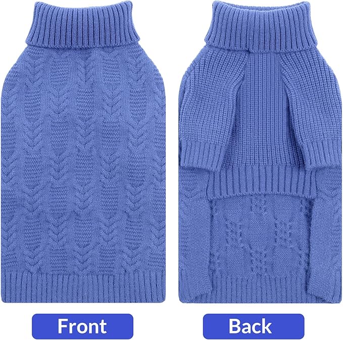 ASENKU XXXXL Dog Sweaters for Large Dog Girls Boys, Pullover Turtleneck Knitted Big Doggie Sweatershirt for Female Male, Doberman Great Dane Sweater for Extra-Large Breed Dogs, Blue 4XL