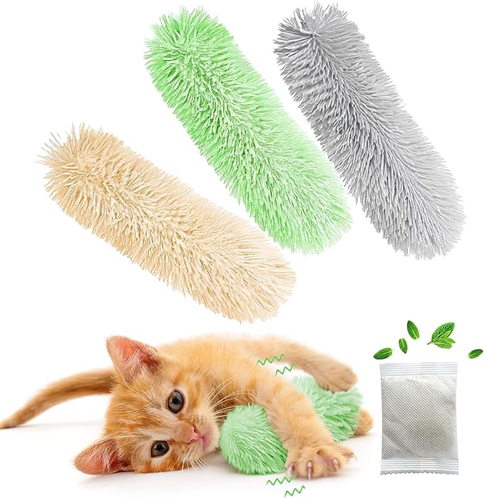 3 Pcs Interactive Cat Toys Cat Pillows, Soft and Durable Crinkle Sound Catnip Toys, for Indoor Cats Funny Kitten Toys Exercise