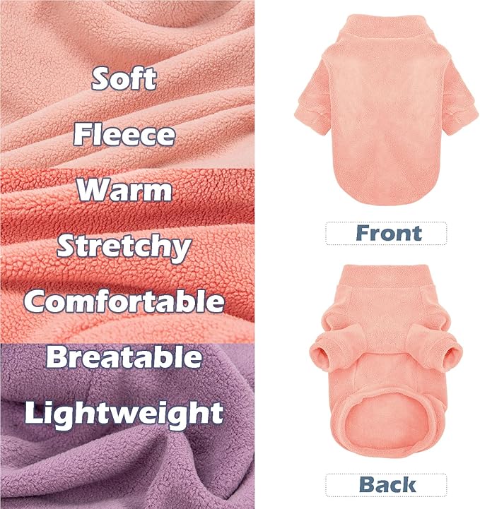 Dog Sweater, 3 Pack Dog Sweaters for Small Dogs Girl Boy, Ultra Soft Warm Puppy Clothes Dog Coat for Winter (Rose+Lt Pink+Lt Purple, Large)