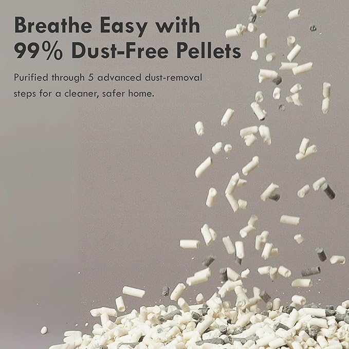 Lady N Tofu Cat Litter, Strong Clumping Ultra Absorbent Natural Litter, Dust-Free Low Tracking Cat Litter Pellets, Enviro-probiotic and Activated Carbon for Odor Control 18lb (Boba Tea+ Unscent)