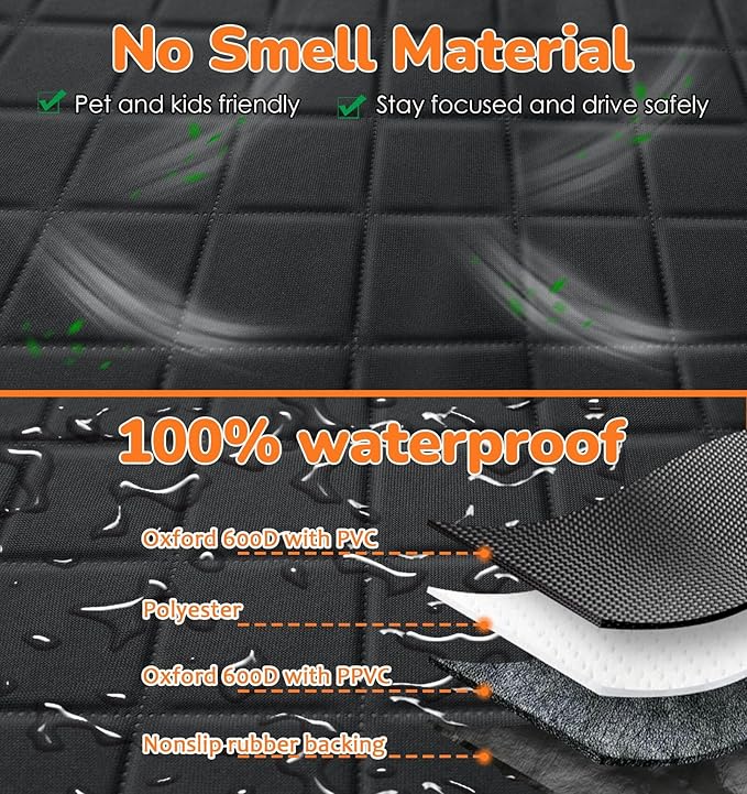 URPOWER Dog Seat Cover 100% Waterproof Hammock 600D Heavy Duty Scratch Proof Nonslip Durable Soft Pet Back Seat Covers for Cars Trucks and SUVs