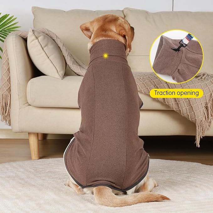 Dog Sweater Pullover Cold Weather Vest for Dogs Dog Sweatshirt & Jacket for Indoor and Outdoor Use (XXX-Large, Brown)