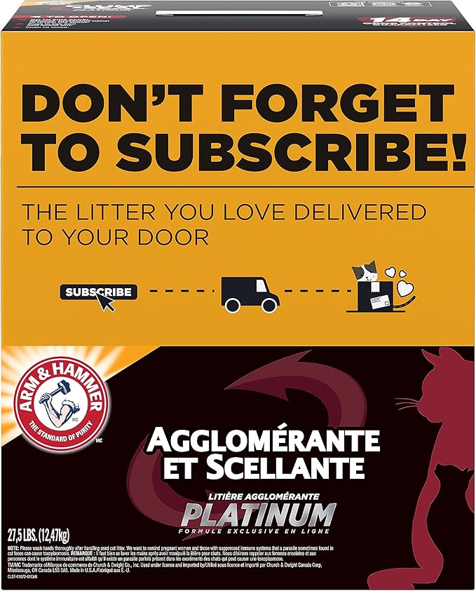 ARM & HAMMER Clump & Seal Platinum Clumping Cat Litter Odor Control, Multi-Cat, 14-Day Odor Control, Online Exclusive Formula, 40 Lbs