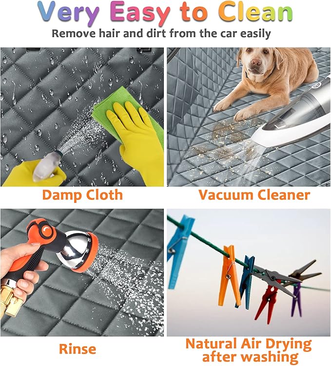 URPOWER Dog Car Seat Cover for Back Seat Waterproof Seat Cover Hammock 600D Heavy Duty Scratch Proof Nonslip Durable Soft Backseat Covers for Cars Trucks and SUVs