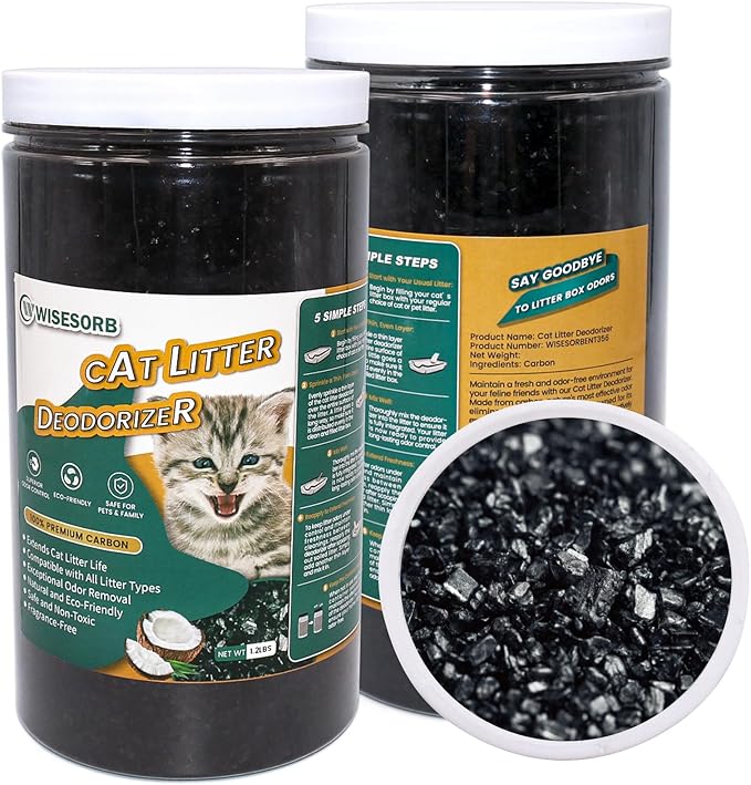 Cat Litter Deodorizer 1.2Lb Activated Carbon Litter Box Odor Eliminator Absorber Unscented Cat Litter Odor Control Room Deodorizer Solution for Homes with Pets