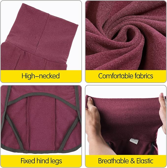 Dog Sweater Pullover Cold Weather Vest for Dogs Dog Sweatshirt & Jacket for Indoor and Outdoor Use (XX-Small, Wine red)