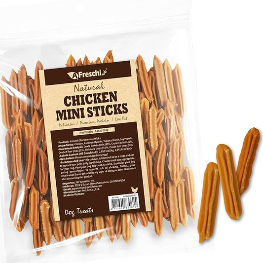 AFreschi Natural Chicken Sticks with Chicken Liver 24 oz, All Natural, Grain-Free, High-Protein, Healthy & Easily Digestible, Soft Texture