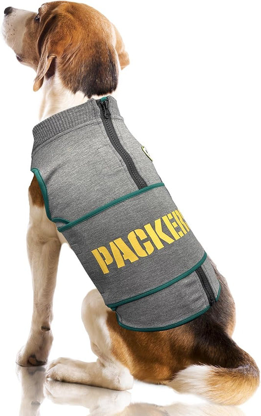 NFL GREEN BAY PACKERS Dog Anxiety Shirt Calming Soothing Solution Vest, for Dogs & Cats with Anxiety, Fears, Fireworks, Loud Noises, Dark, Lonely Keeps Dogs Calm Feeling Safe, Relaxing Jacket, X-Small