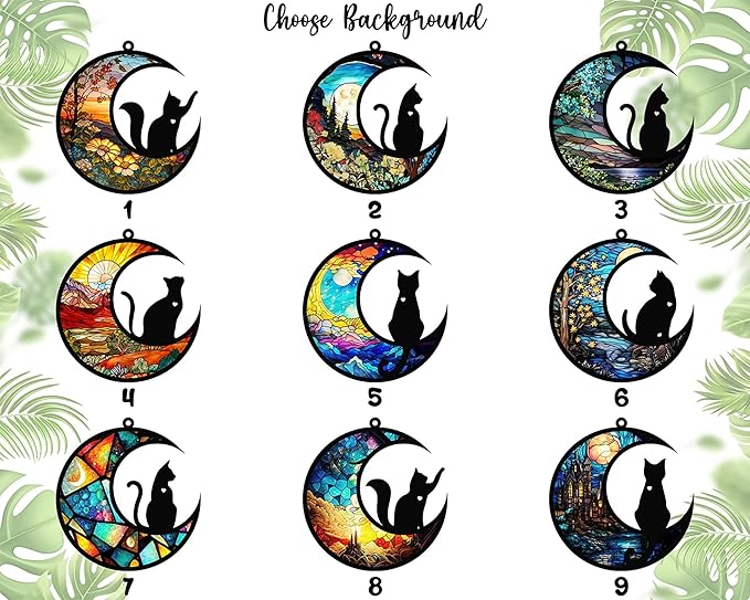 Cat Memorial Suncatcher, Personalized with Name Date Cats Breeds Suncatcher, Pet Loss Memorial Sympathy Gift, Stained Glass Light Catcher, Gifts for Pet Lovers, Christmas Ornament Window Hangings
