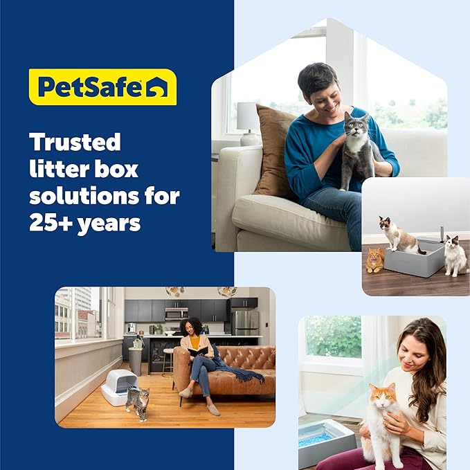PetSafe ScoopFree Crystal Pro Self-Cleaning Automatic Litter Box - Uncovered Motion-Sensing Cat Box with Integrated Health Counter - Includes 1 Disposable Crystal Litter Tray