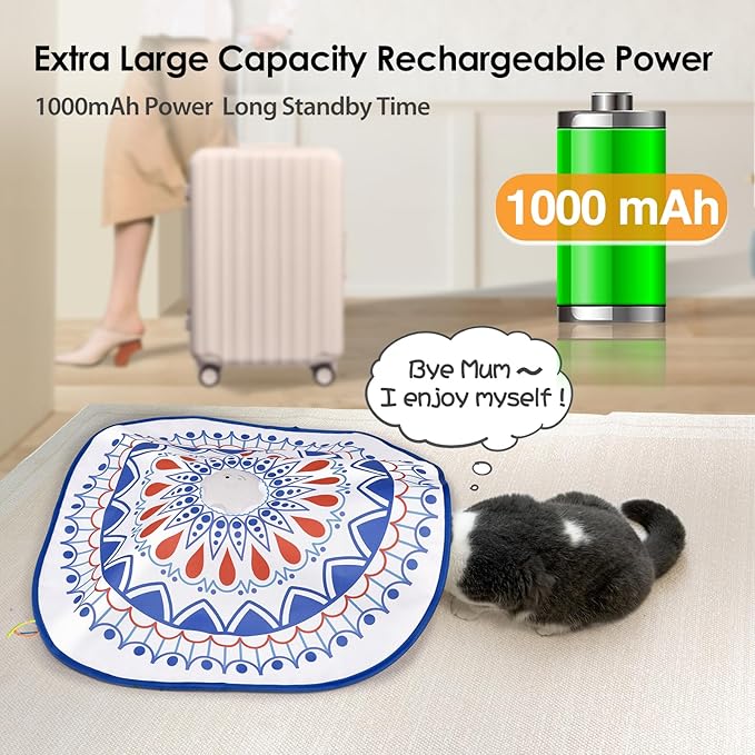 ORSDA Cat Toys, 4 in 1 Interactive Cat Toys for Indoor Kitten, Automatic Electric Enrichment Hide and Seek, Chase The Feather, 8 Holes Mice Whack-A-Mole, Catch Magic Wand