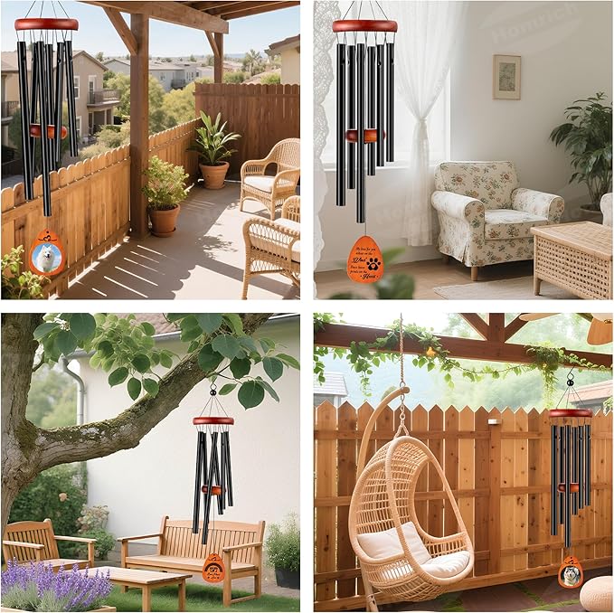 Homrich Pet Memorial Gifts for Dogs, 28" Dog Memorial Gifts for Loss of Dog, Memorial Wind Chimes, Pet Loss Sympathy Bereavement Gift Wind Chimes for Outside