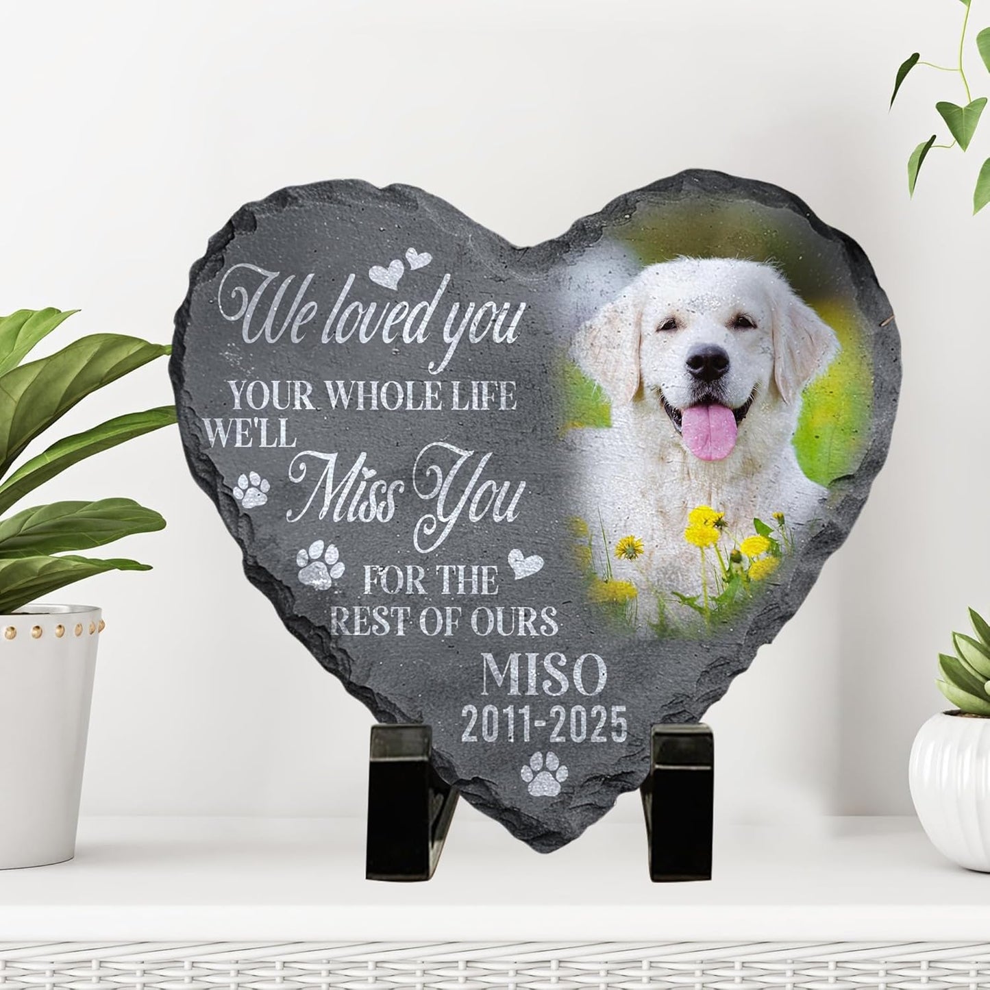 Personalized Dog Memorial Gifts for Loss of Dog, Custom Pet Memorial Stone with Photo Name Date, Stones for Dogs, Gift for Cat Lovers, Bereavement Sympathy Gift for Pet Lover, Quote 6