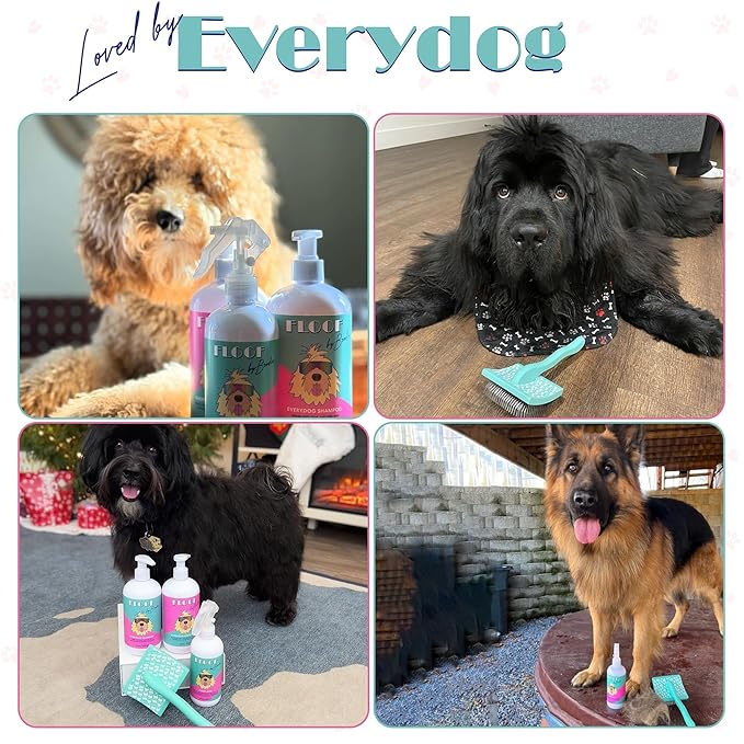 Floof by Brodie Dog Grooming Slicker Wire Brush: Designed for Long Haired Dog Breeds - Dematting and Deshedding, Comfortable and Easy to Use, Ergonomic Handle - Large