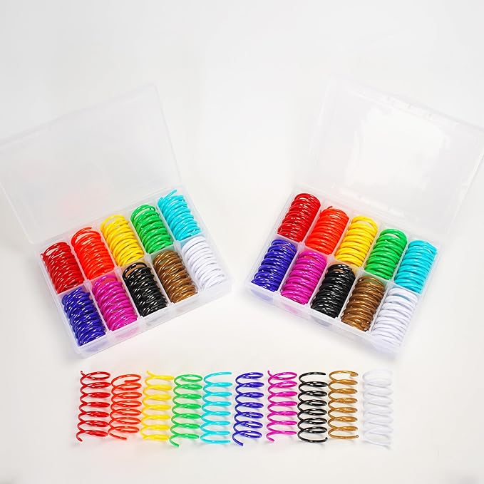 80Pcs 10 Colors Box Stored Cat Springs, Interactive Toys, Cat Spiral, Coil Toy, Hunting, Biting Toy, Swatting, Self-Play Plastic Kitten Toys