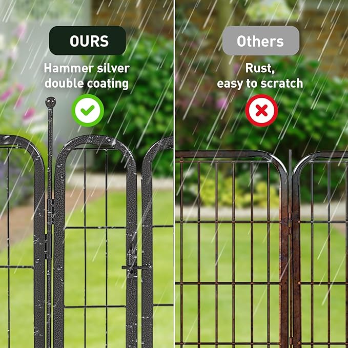 mestyl Dog Playpen, 40" Height 16 Panels Outdoor Pet Play Pen, Big Dog Exercise Play Pen for Large/Medium/Small Dogs, Foldable Puppy Pen for Indoor, Camping, RV, Anti-Rust Paint Finish, Quick Install