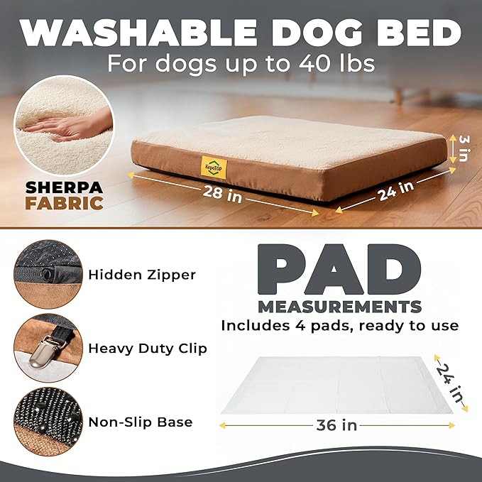 Puppy Pad Holder | Washable Dog Bed | Dog Potty Training | Puppy Potty Training | Indoor Pee Pad Station | Waterproof Washable Bed for Dogs with Pad Holder