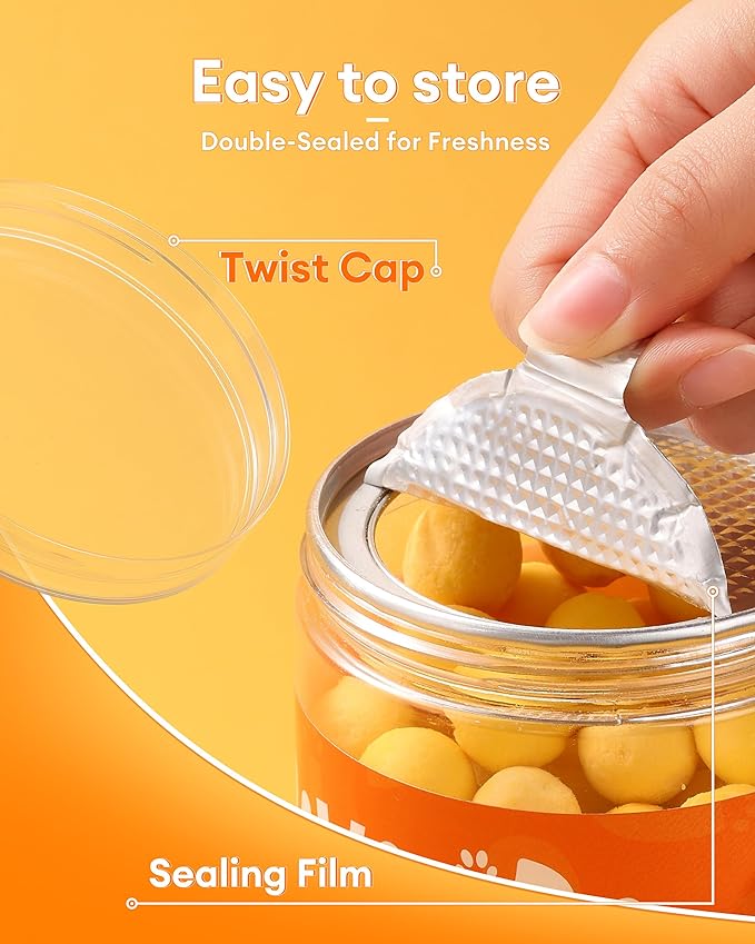 Freeze Dried Quail Egg Yolk Cats & Dogs, Treats, 5.29 oz, Single Ingredient, Freeze-Dried Pet Food for Dogs, Cats, No Additives | Grain Free | Support for Skin and Coat Health