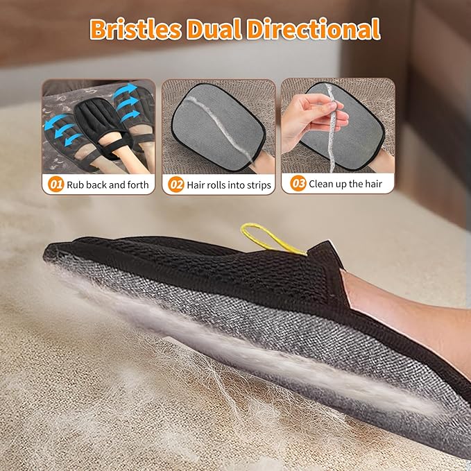 Pet Hair Removal Tool for Cats & Dogs, 2025 New Upgraded Electrostatic Gloves for Pet Hair, Reusable Pet Hair Remover Tool for Couch, Furniture, Carpet, Curtain & Car Seat (Blue)