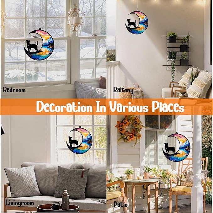 Dog Memorial Suncatcher,Pet Sympathy Gifts,Dog Memorial Gifts for Loss of Dog,Personalized Dog Pass Away Gifts with Name Date for Pet Lovers