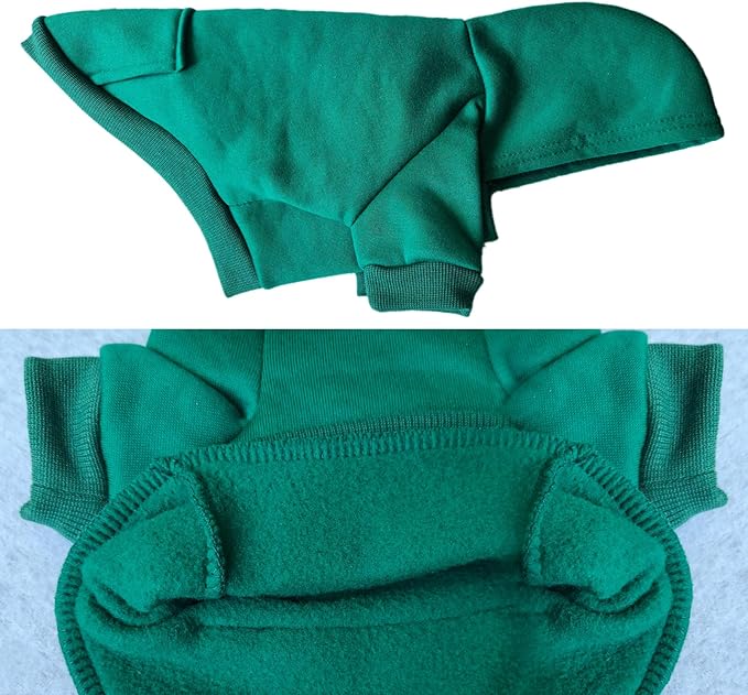 Jecikelon Winter Dog Hoodie Sweatshirts with Pockets Warm Dog Clothes for Small Dogs Chihuahua Coat Clothing Puppy Cat Custume (Green, Small)