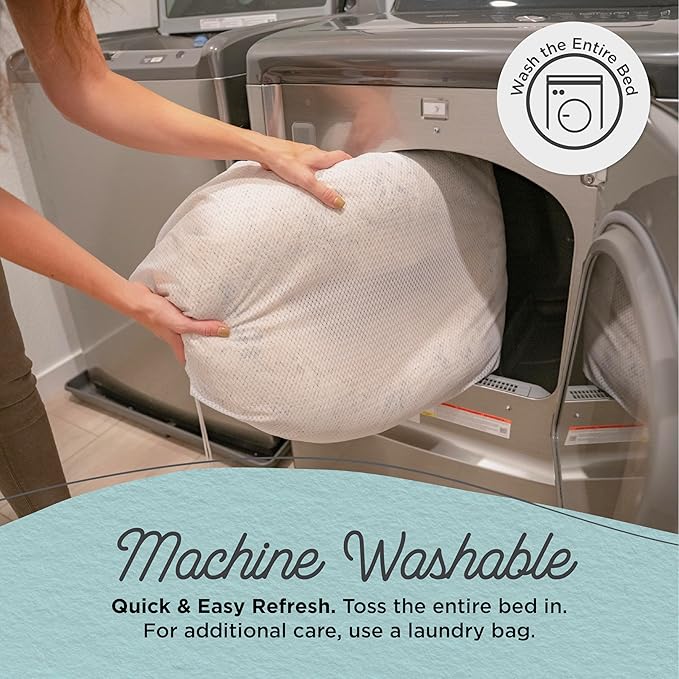 Best Friends by Sheri Original Calming Donut Dog and Cat Bed, Lux Faux Fur, Navy Blue, (23in x 23in) - Anxiety Relief for Pets Up to 25 lbs