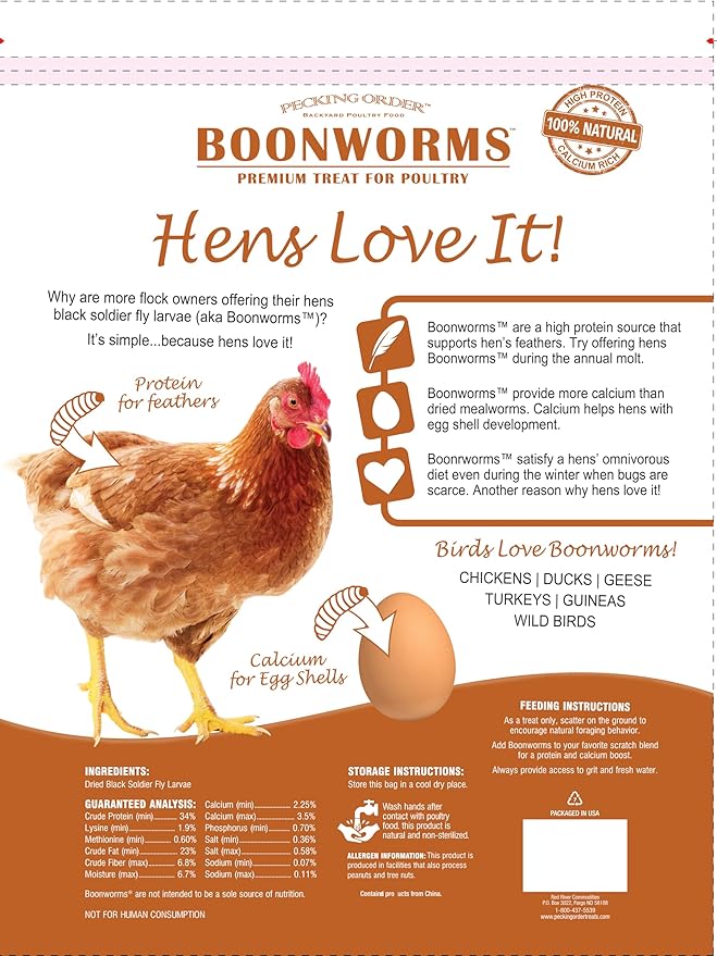 Pecking Order Boonworms 100% Black Soldier Fly Larvae - 5 LB