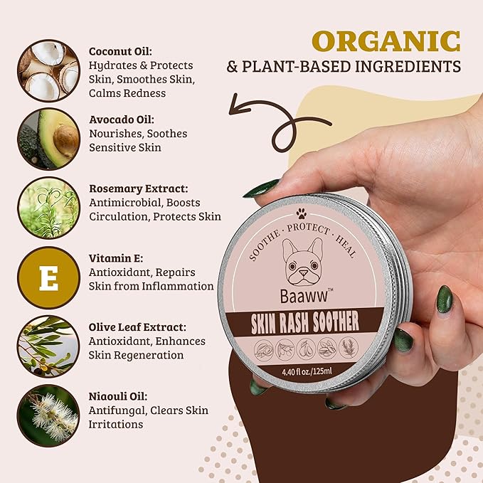 Dog Skin Irritation Treatment - Hot Spot Soother Skin Treatment for Dogs, Anti-Itch Lotion, Allergy Relief & All-Natural Rash Cream for Dogs - Soothing Relief for Dry, Itchy Coat - Cream 125ml