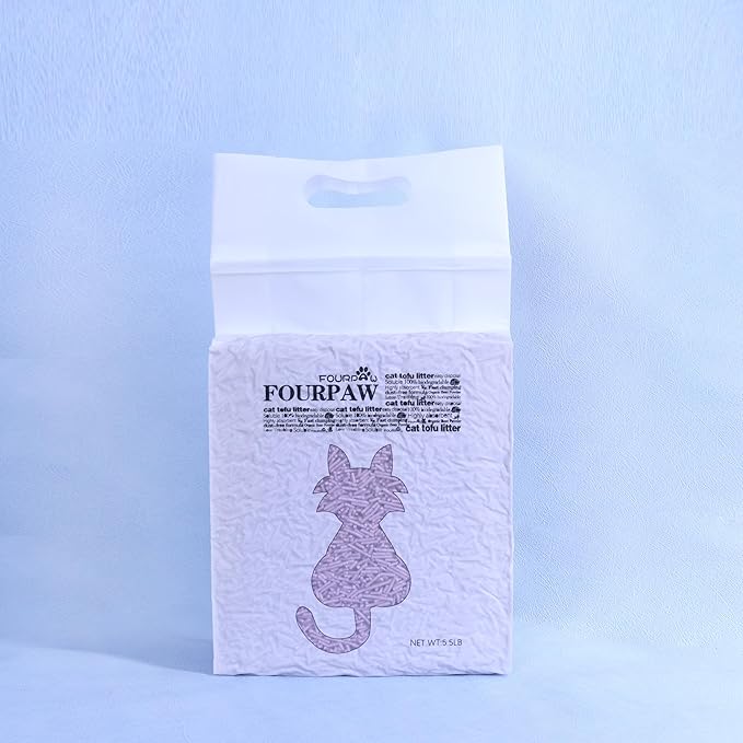 Tofu Cat Litter Lavender Scent 5.5 Lbs, Can Flush Down Toilets or drains, Low Tracking Cat Litter 2mm Pellets.