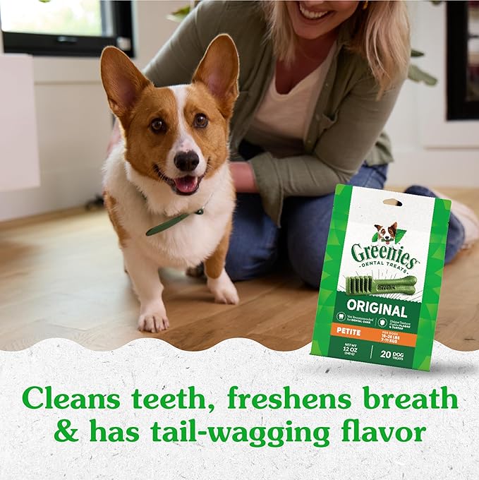 Greenies Original Petite Dental Dog Treats, 12 oz. Pack (20 Treats)