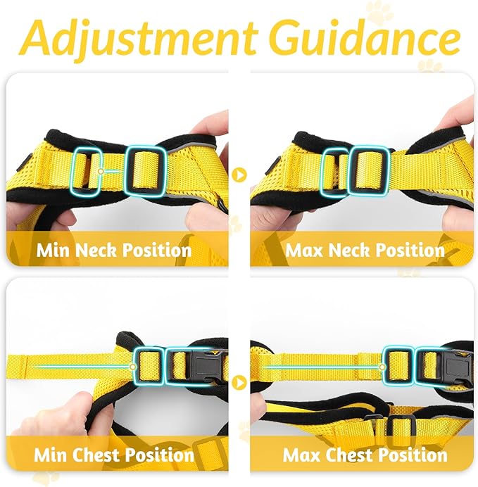 rabbitgoo Cat Harness and Leash for Walking, Escape Proof Soft Adjustable Vest Harnesses for Cats, Easy Control Breathable Reflective Strips Jacket, Yellow, M